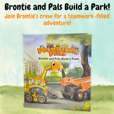 Dinosaur Book and Toy Gift Set | Brontie and Pals Build a Park