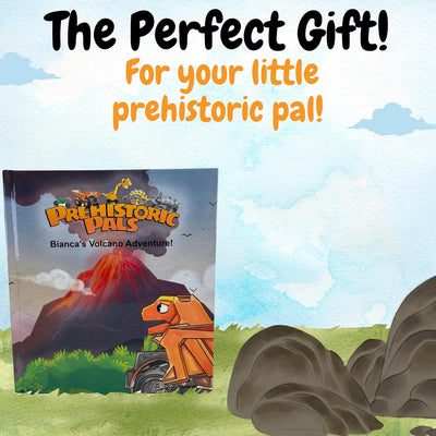 Dinosaur Book and Toy Truck Gift Set | Bianca Iguanodon Toy