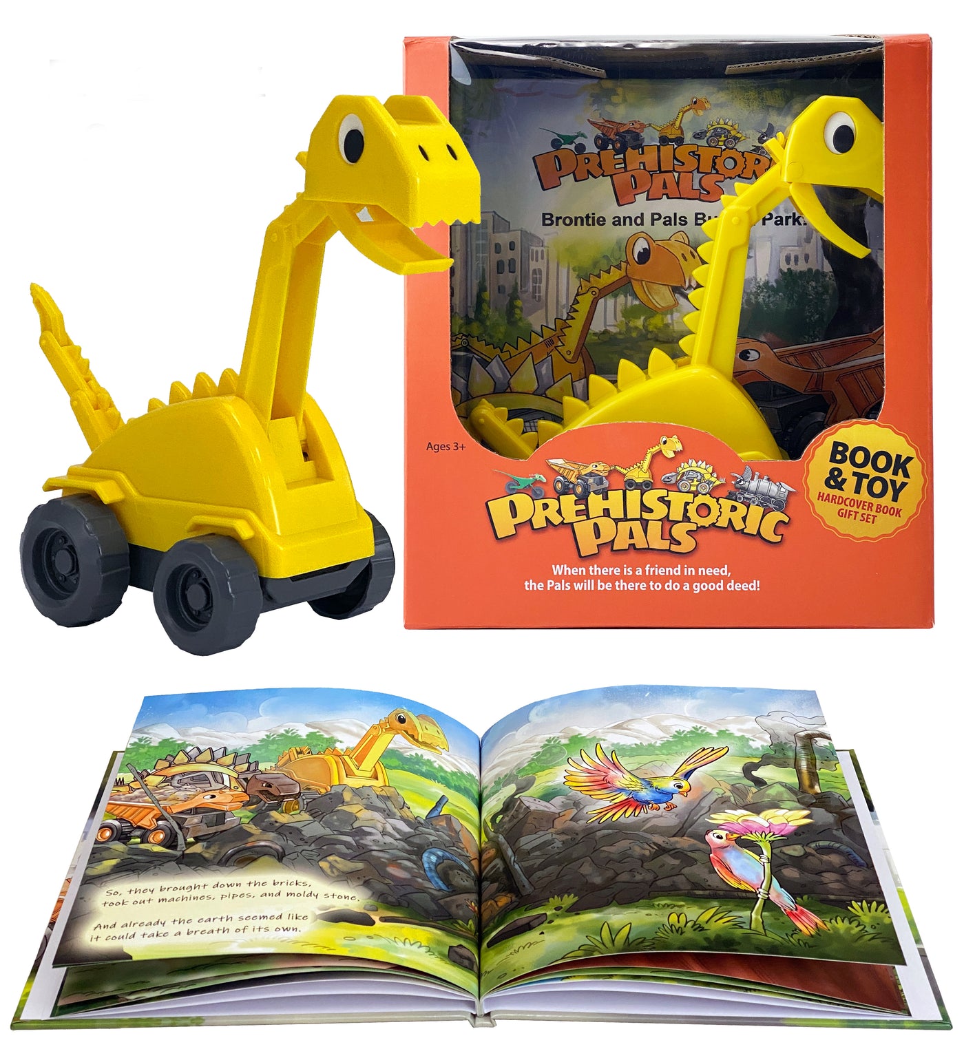 Dinosaur Book and Toy Gift Set | Brontie and Pals Build a Park