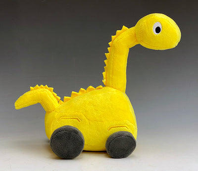 This side view of the cute prehistoric Pals brontie dinosaur is a stuffed animal-construction Plush toy